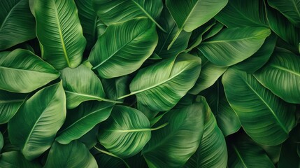 A close up of green leaves with a lush green background