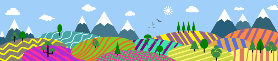 Nature and landscape, contemporary artistic poster. © Hakan Kaçar