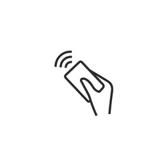 Obraz premium NFC smartphone logo flat vector design