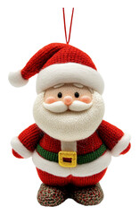 PNG Handmade whimsical Santa ornament