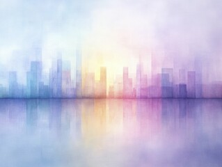 Fototapeta premium Rhythm of creativity in a vibrant metropolis, where geometric shapes and cityscapes merge in an enchanting spectacle.