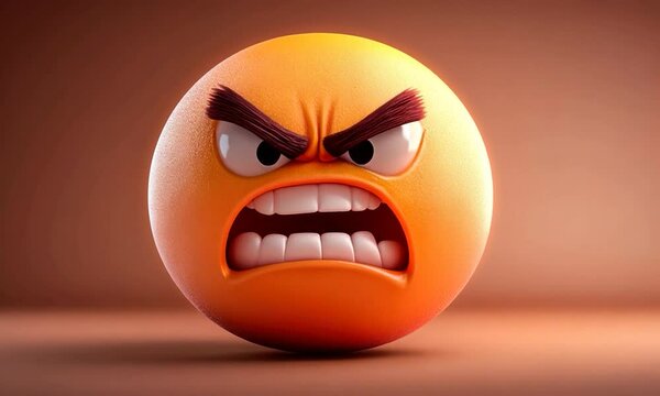 2D cartoon style angry emoticon expression