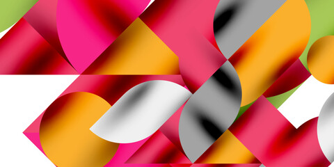 Shadow effect shiny circles and round triangles geometric modern art. Vector Illustration For Wallpaper, Banner, Background, Card, Book Illustration, landing page