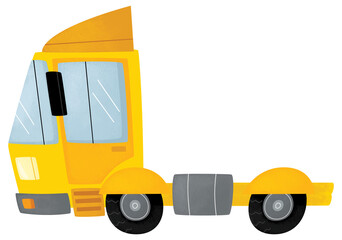 Fototapeta premium funny cartoon city tow or cargo heavy duty truck vehicle transportation isolated illustration for kids