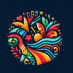 Naklejka premium abstract colorful carnival vector logo