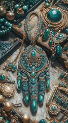 Fototapeta premium Hand of Fatima Jewelry Market Islam Religion Spiritual Symbol