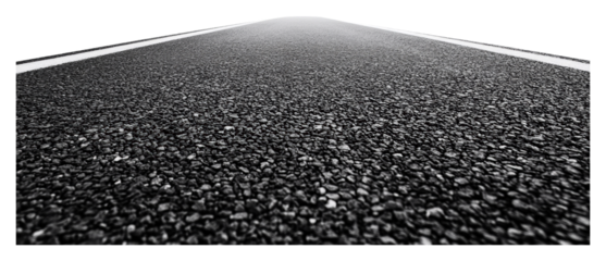 PNG A long stretch of asphalt road fading into fog