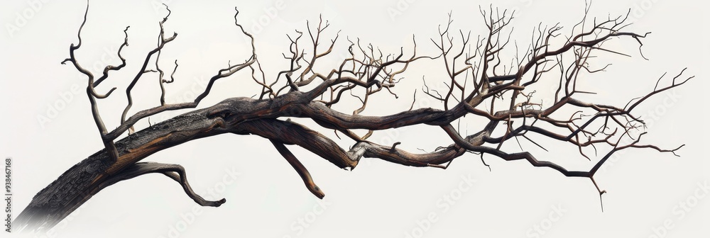 Poster Ornamental driftwood featuring attractive tree branches and captivating foliage silhouettes.