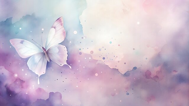 Soft watercolor background in delicate lavender and pastel tones