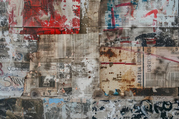 Artistic interpretation of urban decay and renewal with abstract graffiti-style motifs.
