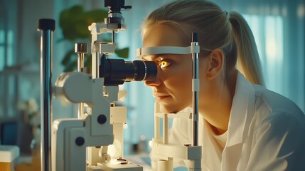 Doctor Performing Routine Check-Up on Patient in Modern Medical Clinic
