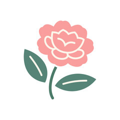 Camellia vector icon isolated on white