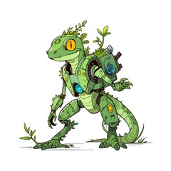 Green Mechanical Lizard