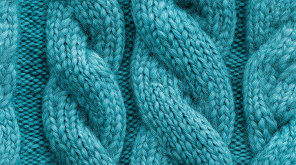 cozy cable knit sweater texture in soft teal color