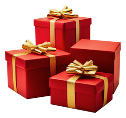 Obraz premium PNG Festive stacked gifts in colorful wraps