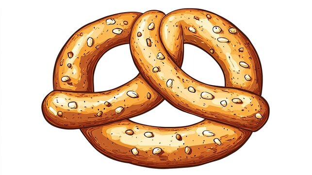recommend clip art: A cartoon-style clipart of a pretzel, with ample space for copy or branding.