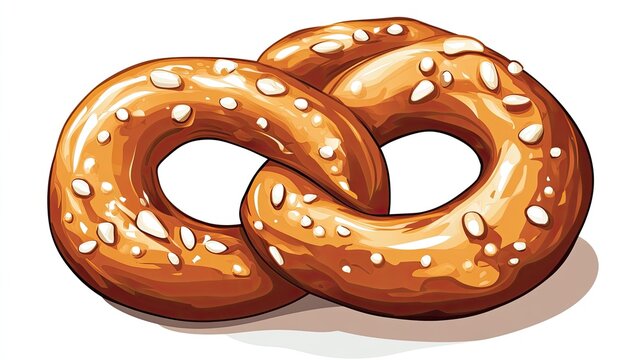 recommend clip art: A cartoon-style clipart of a pretzel, with ample space for copy or branding.
