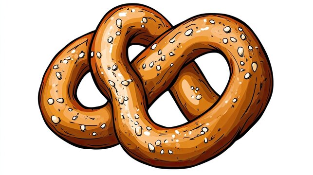 recommend clip art: A cartoon-style clipart of a pretzel, with ample space for copy or branding.