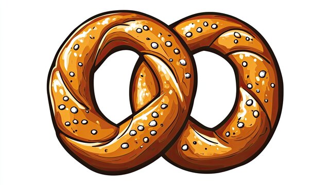 recommend clip art: A cartoon-style clipart of a pretzel, with ample space for copy or branding.