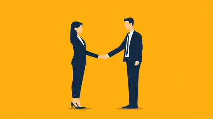 Obraz premium A man and a woman shaking hands