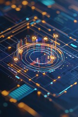 Abstract futuristic glowing neon light interface