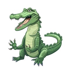 Obraz premium Crocodile Wind animal cartoon isolated whitebackground