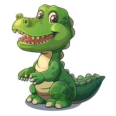 Fototapeta premium Crocodile Wind animal cartoon isolated whitebackground