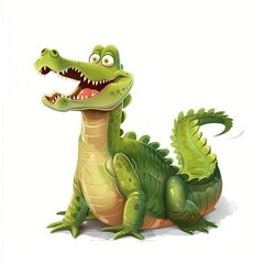Fototapeta premium Crocodile Wonder emotion fantasy animal cartoon isolated whitebackground