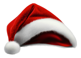 PNG Classic red and white Santa hat for festive cheer