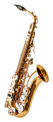 Naklejka premium PNG Golden sax on white background