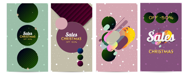 Christmas cards set of invitation banners base for text or print gold design black background abstract shiny color golden