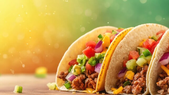 Casual taco flyer with playful imagery and ample space for customizable text or event details.