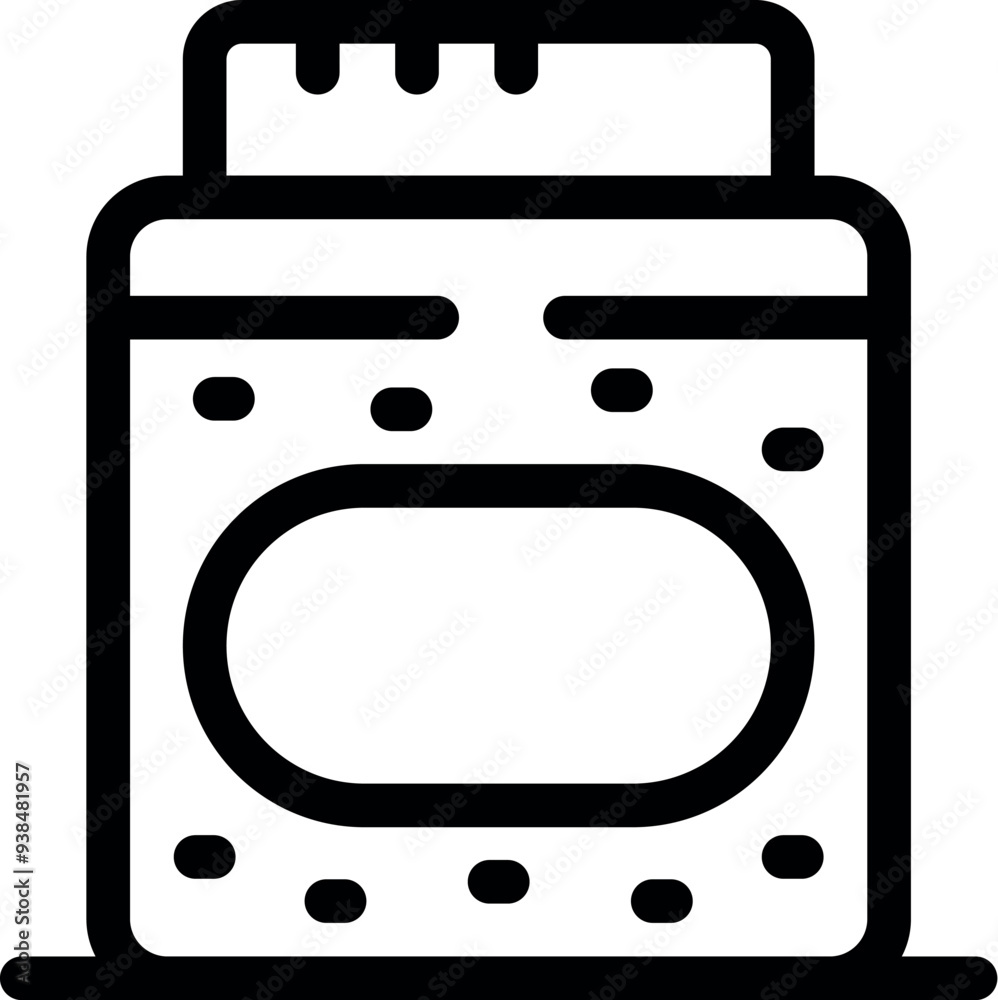 Poster simple vector of a washing machine showing the control panel with buttons and digital display