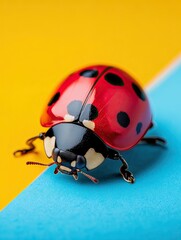 Fototapeta premium Ladybug isolated on colorful background