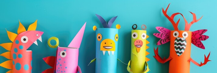 Crafting imaginative animals from a toilet paper roll and colorful paper A straightforward eco-friendly DIY project for children An enjoyable indoor activity for kids A step-by-step guide step 6