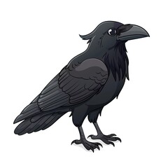 Obraz premium Crow Light element animal cartoon isolated whitebackground 16:9