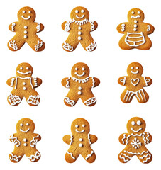 PNG Gingerbread men cookies on a tray