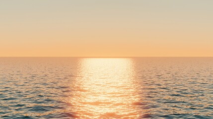 Fototapeta premium Golden Sunset Reflecting on Ocean Water