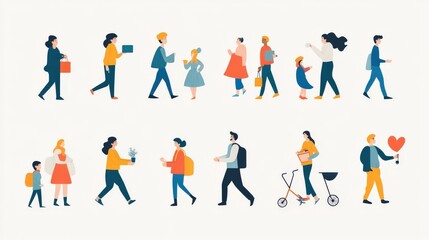 Icons of people participating in community and social activities.