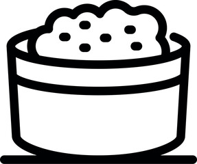 Line drawing of a bowl full of soil with perlite, perfect for depicting gardening, seed starting, or potting mix