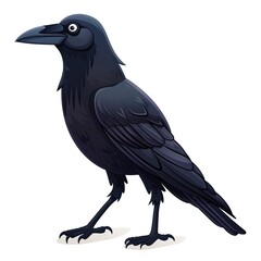 Fototapeta premium Crow Void/Space element animal cartoon isolated whitebackground 16:9