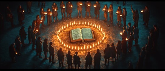 Obraz premium Book of Shadows Mystic Gathering Wicca Religion Spiritual Symbol