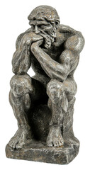 Obraz premium PNG Reflective sculpture of deep thought