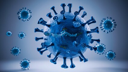 Monkeypox Virus with Textured Surface and DNA