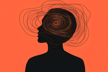 A silhouette of a patient with mental illness, symbolizing psychological distress.