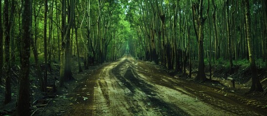Fototapeta premium The Road Rubber Plantation