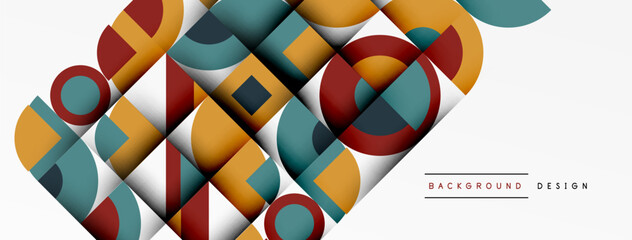 Geometric design abstract background - circles squares