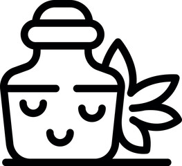 This icon of a smiling jar is perfect for representing wellness, relaxation, and natural remedies