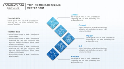 Diagram Infographic Timeline with 5 Steps and Editable Text on a 16:9 Layout for Business Presentations, Management, and Evaluation.