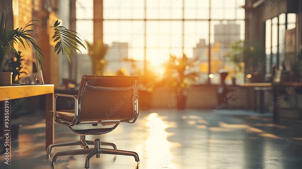 Aufkleber a space where creativity flows still life shot of a modern office space : generative ai